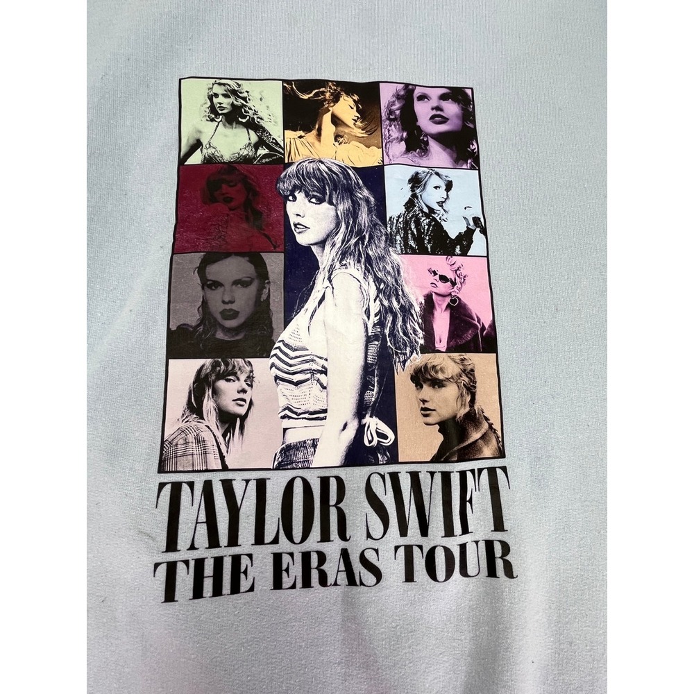 Taylor Swift The Eras Tour Sweatshirt Light Blue Graphic Print Wms Small READ‎